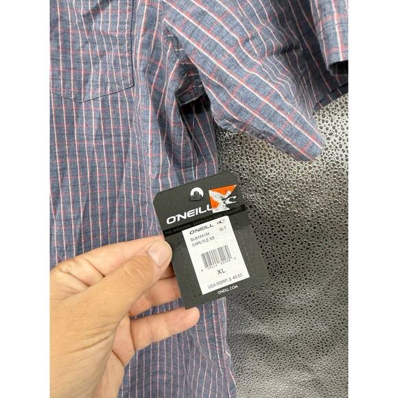 Oniell Men’s Gray Plaid Casual Short Sleeve Button Up Shirt Men’s Size XL New - Picture 3 of 8